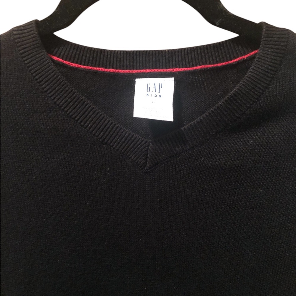 GAP Kids Black Sweater with Red Trim